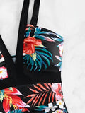 2026 Strappy Swimsuit One Piece Printed Floral Swimwear Women Bathers Bathing Swimming Swim Suit Padded Beachwear Summer XXL