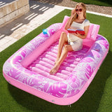 Joyfy Inflatable Pool Lounger Float With Pillow Sunbathing Bed