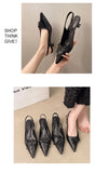 Pointed Toe Slingbacks Sandals Women Elegant Kitten Heel Dress Shoes Shallow Comfy Bowknot Office High Heels Ladies 2026