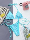 sexy string leopard print bikinis set swimsuit halter tie thong swimsuit Swimwear Biquini conjunto de bikini tankini beachwear