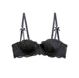 Women's Bras Sexy Lace Half Cup Push Up French Style Lingerie Solid Soft Deep V Top Breathable Comfortable Closure Thin Bralette