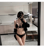 Sexy Tushy Bodysuit for Women Halter Neck Sheer Open Back Sensual Jumpsuit Push Up Gathers Breasts Anti Sagging Underwear MOYISU