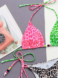 Leopard Splicing Halter Bikini Women Swimwear Female Swimsuit Two-pieces Bikini Set High Cut Bather Bathing Suit Swim Beachwear