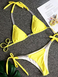Sexy Halter Crystal Diamond Bikini 2025 Women Swimsuit Female Swimwear Two-pieces Bikini set Rhinestone Bather Bathing Suit Swim