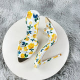Sexy and fashionable printed slippers Shoes For Women's Sandals Summer Sexy Slippers Pointe Toe Thin Heels Stiletto Sandals12cm