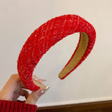 New Year's Christmas Red Hair Bands Fall Winter Popular Wide Edge Pressure Hairpin Headband Headdress Hair Accessories for Women
