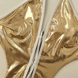 Women glitter gold metallic front bandage swimsuit one piece hollow backless bikini Swimwear bathing suit beach outfits bodysuit