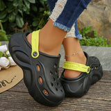 Closed Toe Chunky Platform Sandals Woman 2024 Thick Bottom Non-Slip Beach Sandalias Mujer Summer Hollow Out Soft Casual Shoes