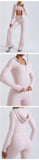 Women's Nude Faux Leather Yoga Top Windproof Tight Fitting Slimming Waist Cinching Zipper Sports Jacket Outdoor and Fitness Top