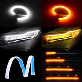 1Pc LED DRL Car Running Light Flexible Waterproof Strip Auto Headlights White Turn Signal Brake Flow Lights Car Styling 12V