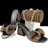doershow High Quality African fashion Style Ladies Shoes And Bags Set Latest SILVER Italian Shoes And Bag Set For Party HJJ1-10