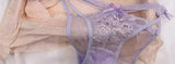 Japanese Lace Bra Set, Heart Pendant Purple Lingerie Sexy & Pure Small Chest Push Up Bralette, Fashion Outerwear Design Enhancer
