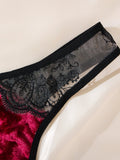 Sexy lingerie with floral see-through bra.The allure of a lingerie set for Valentine's night. BlackRed bra panties set ZA825166