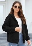 Phantasy Woman Hooded Fleece Coat Womens Casual Jacket Soft Heavy Autumn Winter Solid Hooded Jacket Ladies Outwear Overcoat