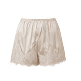 Women Patchwork Lace Satin Shorts Solid Color Low Elastic Waist Mini Bloomers Fashion Casual Summer Streetwear