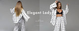 Marthaqiqi Fashion Ladies Nightgowns Suit Turn-Down Collar Robe Lace Up Pajama Long Sleeve Sleepwear Shorts Printing Nightie Set