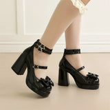 2026 Summer Plus Size 43 Sweet Lolita Cosplay Pink High Heels Mary Janes Pumps Cute Blue White Platform High-Heeled Shoes Women
