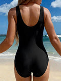 Summer Women One-piece Suit Swimwear Sexy Deep U Neck Bodysuit Racing Swimsuit Beachwear High Waist Monokini Holiday Look XXXXL