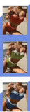 4 Colors Bikini Women Sexy Push Up Swimwear Swimsuit Pit Striped Patchwork High Waist Hollow Back Beach Bikinis Set Bathing Suit