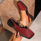 2026 New Low Heels Sandals Slip on Summer Shoes for Women Trend Fashion Platform Women