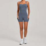 Womens Two Way Wear Bodysuit Sleeveless Yoga Stretch One Piece Romper Sexy Fitness Side Pockets Sportwears Bodysuit