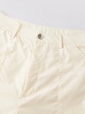 Fashion Women's Capri Pants High Waist Drawstring Cuff Cropped Trousers Solid Color Casual Pockets Cargo Calf-length Pant Summer