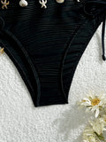 XS - XL Bandeau Wrinkled High Cut Bikini Women Swimwear Female Swimsuit Two-pieces Bikini Set Shell Bather Bathing Suit Swim