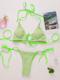 Love Shaped Metal Rings Bikinis Halter Velvet Bikini Women Swimwear Female Swimsuit Two-pieces Bikini Set Bathing Suit Swim Lady