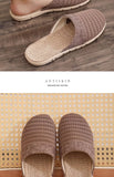 Women Indoor Linen Slippers 2025 Spring Summer Shoes Anti-slip Light Weight Breathable Lace Couples Home Floor Slides