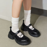 2025 Chic Black Sneaker Mary Janes Shoes Women Cute Chunky Heels With Platform Comfy Walking Daily Wear Shoes