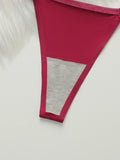 Thickened chest cushion, gathering and lifting underwear set red sexy 2-piece set preferred for dating and gift giving B2051