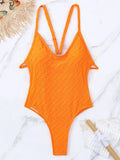 Wrinkled Criss Cross Backless Female Swimsuits One Piece Swimsuit Women Thong Swimwear High Cut Monokini Bathing Suit Swim Lady