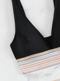 2025 New Bikini European and American Ribbon Deep V Bareback Sexy Bikini Split Swimsuit Swimsuit