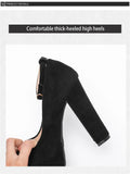 2026 Plus Size 43 Elegant Black Ankle Strap Platform Pumps Sexy Spike High Heels Shoes Women Classic Apricot Office Lady Shoes