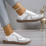 2025 New Patchwork Flat Heel Sneaker Women Spring Autumn Soft Sole Casual Shoes Woman Lace Up Non Slip Tennis Running Shoes