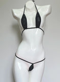 DEKA Transparent Micro Mini Bikini Set Mesh Teardrop Swimwear Women Thong Swimsuit Bandage Biquini Net Yarn Oval Halter