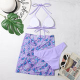 3 Pieces Bikini Set With Skirt  Tie Dye String Thong Bathing Suit Women Swimsuit Female  Swimwear Beach Wear Swim Lady Summer