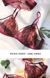 Sexy Red Lingerie for Women - MOYISU Spring Triangle Cup Bra Set, Thin Tight-Fit Bralette with French Lace (CA Sizing 4 Colors)