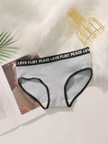Women's High Waist Panties  Letter Elastic Waistband Soft Ribbed Fabric Comfortable Briefs for Daily Wear women bra K2809