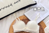 Japanese Anime Lace Bra Set Push Up Wireless Bralette Small Bust Seamless Sexy Triangle Cup Lingerie Set Spring Summer MOYISU