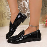 Plus Size 42 Slip On Pu Leather Shoes Women Lightweight Comfortable Office Women' Flats Shallow Mouth Soft Sole Casual Shoes