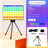 BSLIUFANG LED RGB Camera Light Full Color Output Video Light Kit Dimmable 2700K-6500K Bi-Color Panel Light Rechargeable