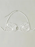 Luxury Pearls Chain Fringe Tassel Bikini Bottom Swim Brief Women Swimwear Female Bather Brazilian Tanga Panties Underwear