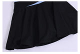 Women's Color Blocked Tennis Dresses Women Hollow Back Cross One Piece Sports Suits Built in Shorts with Pocket Yoga Golf Skirt