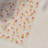 5D Deep Sea Fish Nail Art Stickers Shimmery Bubble Colorful Marine Life Nail Decals Summer Ocean Self Adhesive Manicure Decal