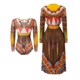 2025 Long Sleeve Sheer Sun Protection One-Piece Set Swimsuit Women Sexy Rash Guard Swimwear Bodysuit Beachwear With Cover up