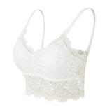 Women's Lace Bra Top Comfortable Bralette Solid Color Sexy Underwear Vest Female Hollow Out Wireless Lingerie Seamless Brassiere