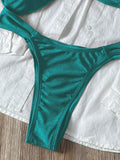 Sexy Metal Shell Ornament Bikini Set 2026 Women Hot Pink Pleate Push Up Bra Thong Swimsuit Summer Bathing Suit Micro Swimwear