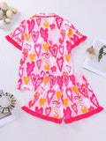 Women's Sleepwear Summer Dopamine Style Pajama Set Loungewear Ladies Pajamas Comfortable Casual Lapel Pajamas Shorts Set