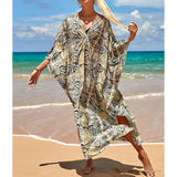 Sexy Zebra Printed V Neck Tunic Beach Cover Up Cover-ups Beach Dress Beach Wear Beachwear Beach Long Dress Female Women V4159
